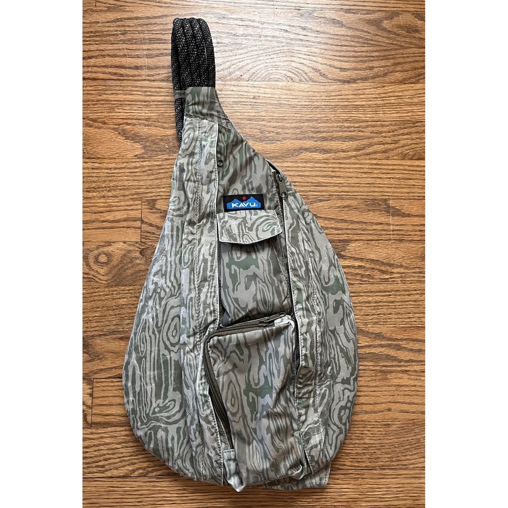 KAVU Original Rope Sack Sling Crossbody Backpack - One Size, Woodland Terrain
